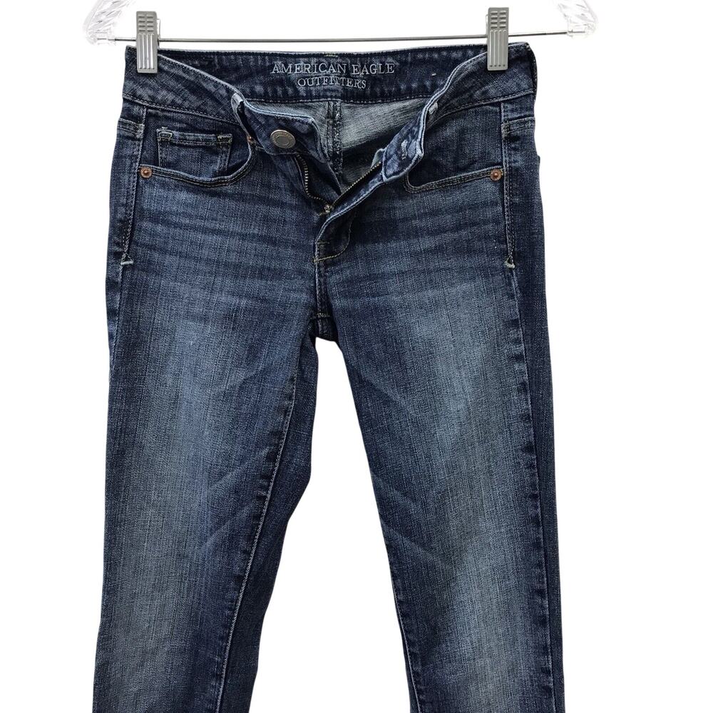 American Eagle Outfitters Jeans Womens 2 Skinny Kick Stretch Bootcut Denim Blue - Picture 4 of 11